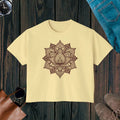 Lotus Flower Boxy Tee - Relaxed Fit Women's Top - DipaliZ