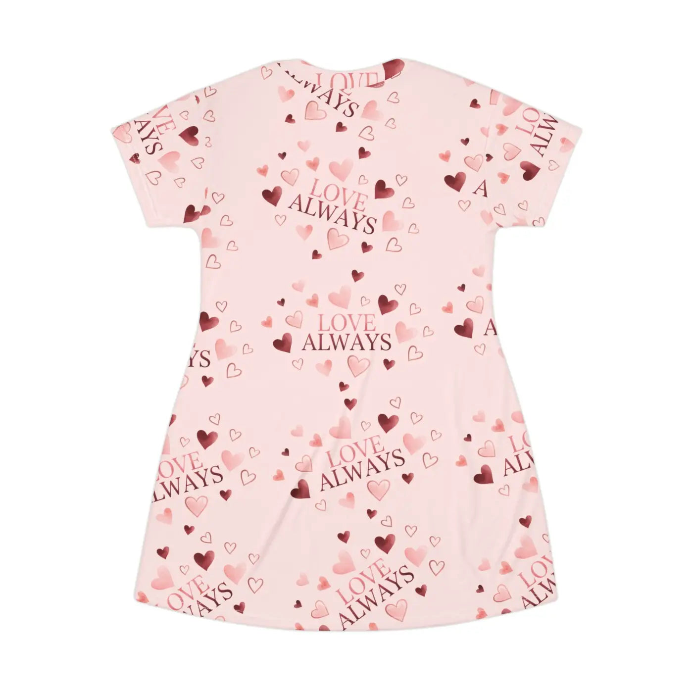 Heart Print Day Dress - Self-Fabric Binding Detail - DipaliZ