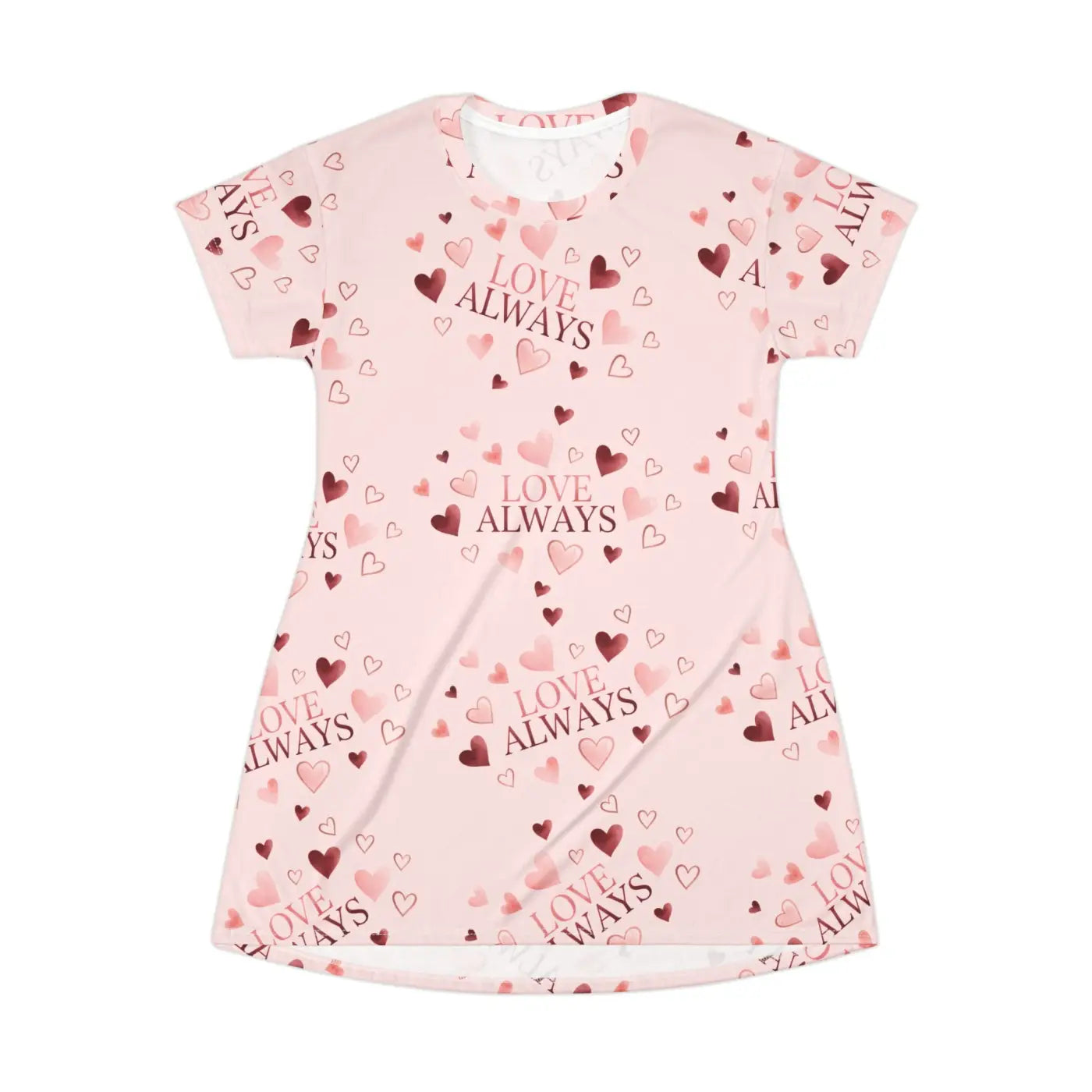 Heart Print Day Dress - Self-Fabric Binding Detail - DipaliZ