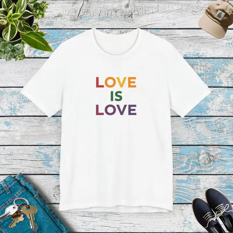Love is Love Tee - Sustainable Unisex Jersey Pride Day - DipaliZ
