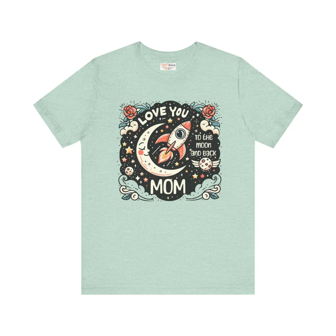 Mom Tee Short Sleeve Love Rocket Graphic Unisex Jersey - DipaliZ