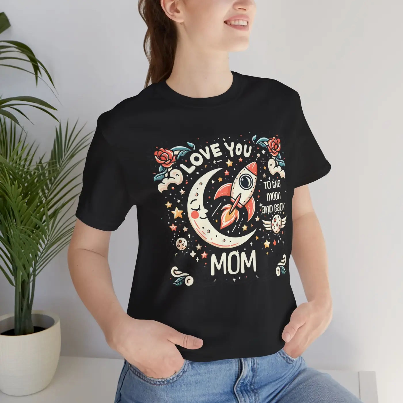 Mom Tee Short Sleeve Love Rocket Graphic Unisex Jersey - DipaliZ