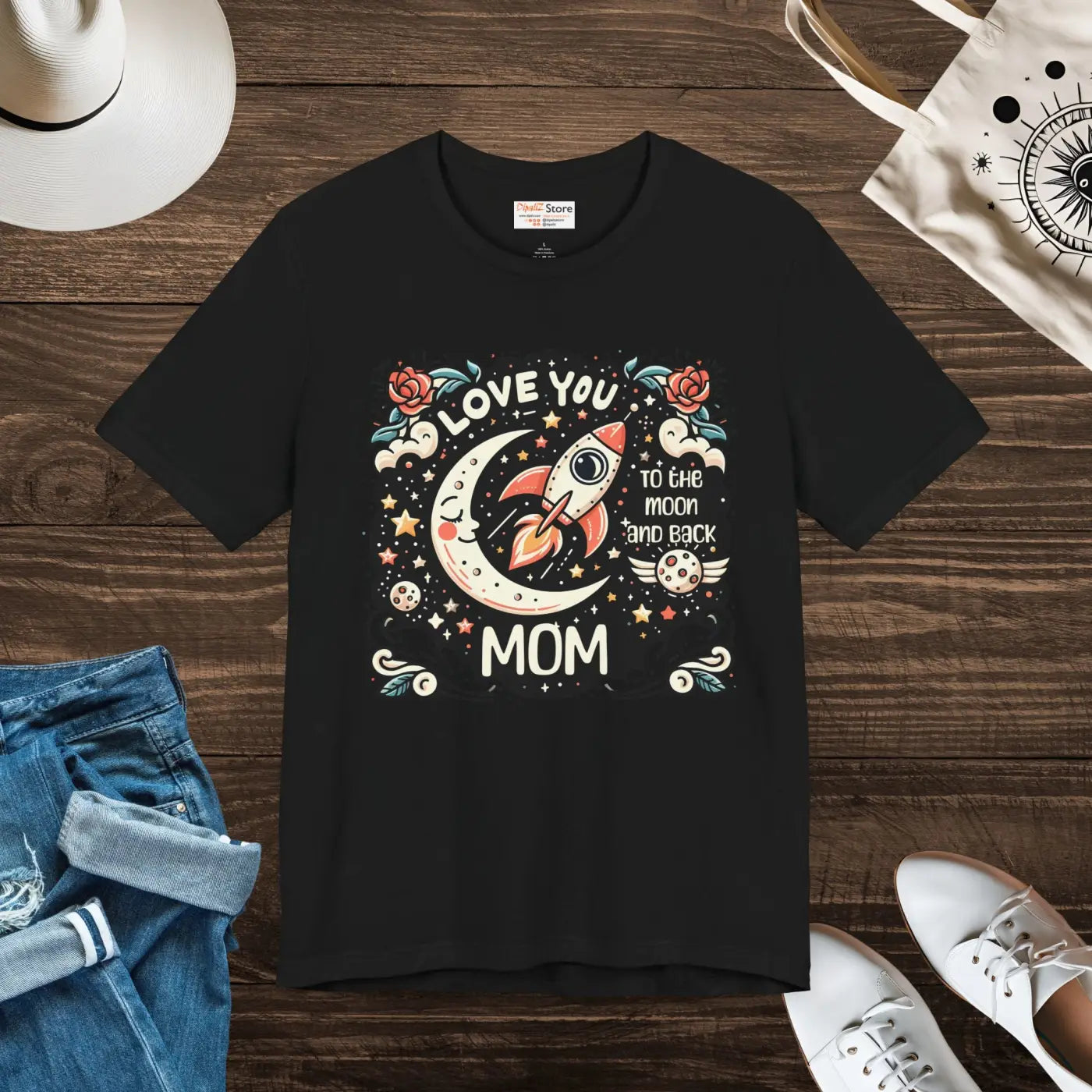 Mom Tee Short Sleeve Love Rocket Graphic Unisex Jersey - DipaliZ