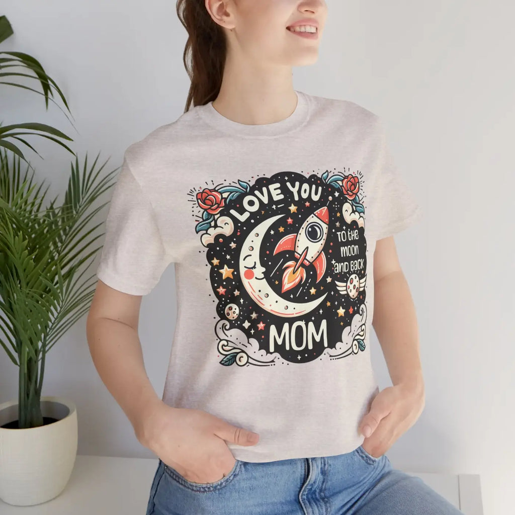 Mom Tee Short Sleeve Love Rocket Graphic Unisex Jersey - DipaliZ