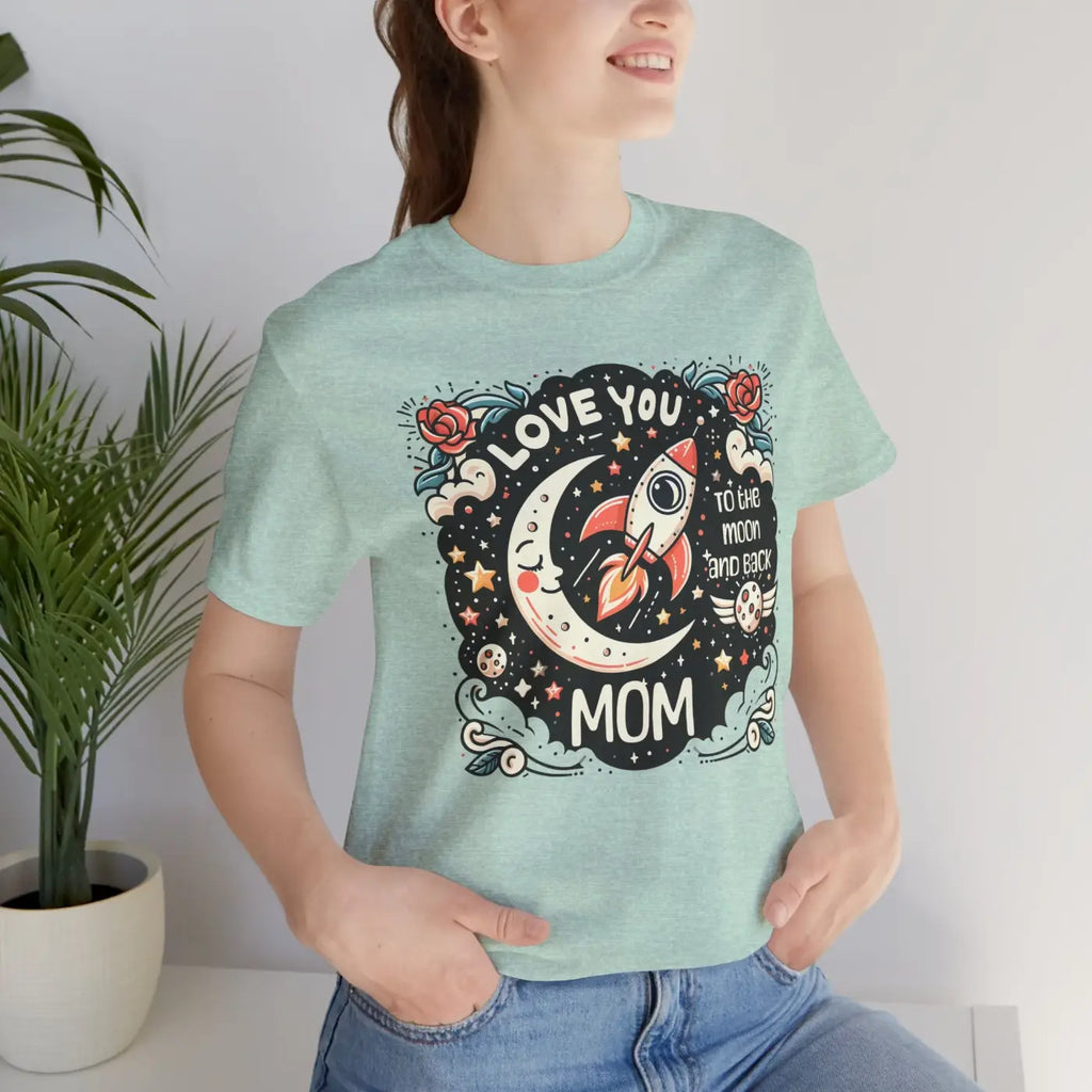 Mom Tee Short Sleeve Love Rocket Graphic Unisex Jersey - DipaliZ