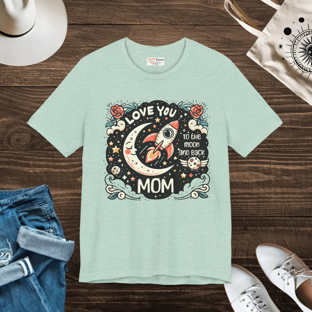 Mom Tee Short Sleeve Love Rocket Graphic Unisex Jersey - DipaliZ