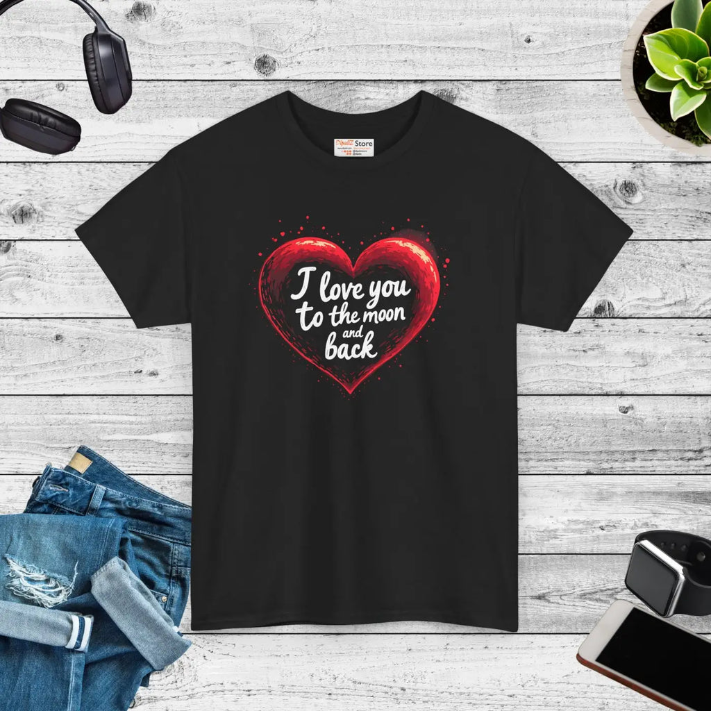 Moon Unisex Heavy Cotton Tee - Specially Spun Love Design - DipaliZ