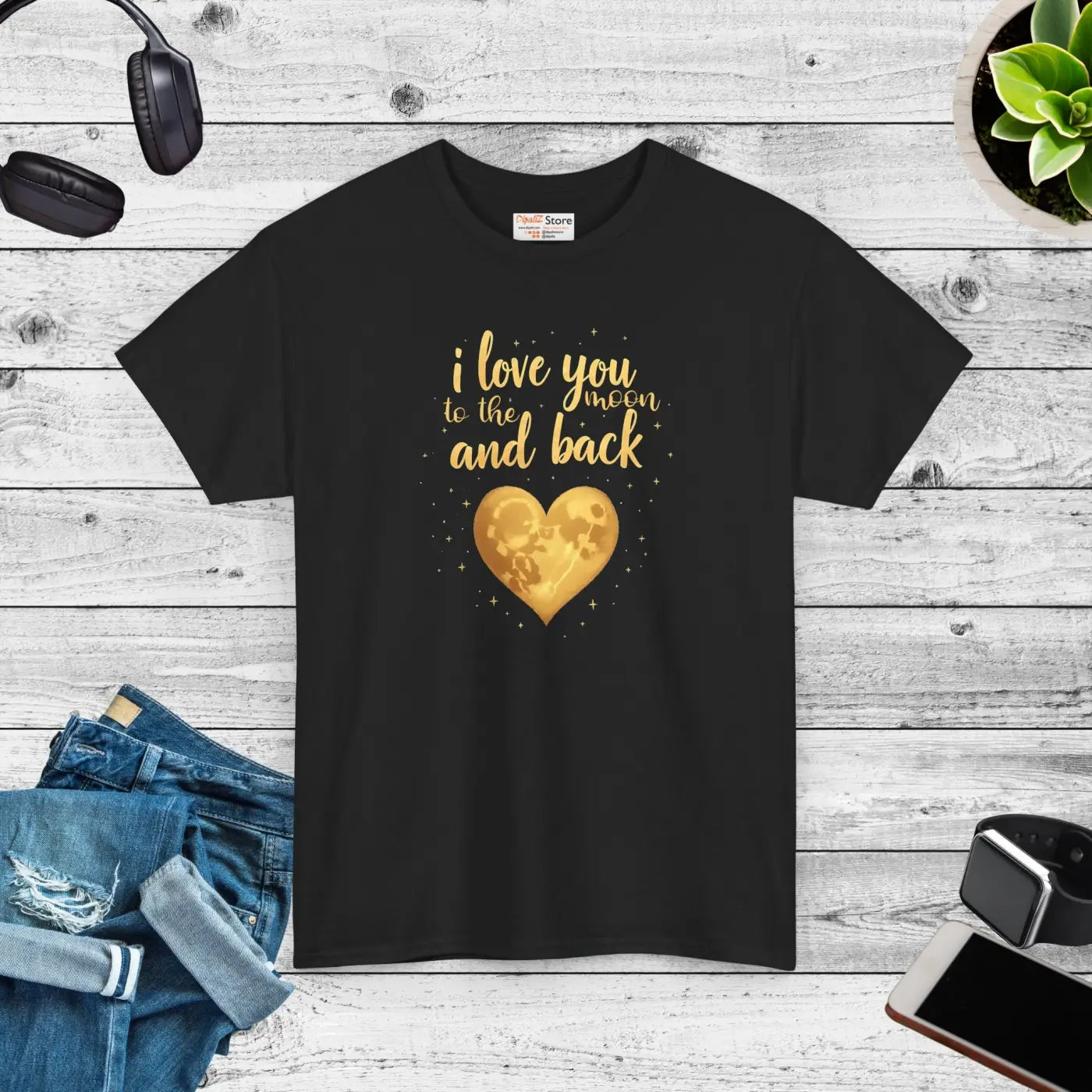 To the Moon and Back Unisex Heavy Cotton Tee - Low Heat - DipaliZ