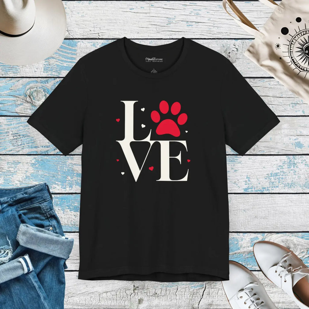 Love Paws Unisex Jersey Tee - Dog Lover Comfort - DipaliZ