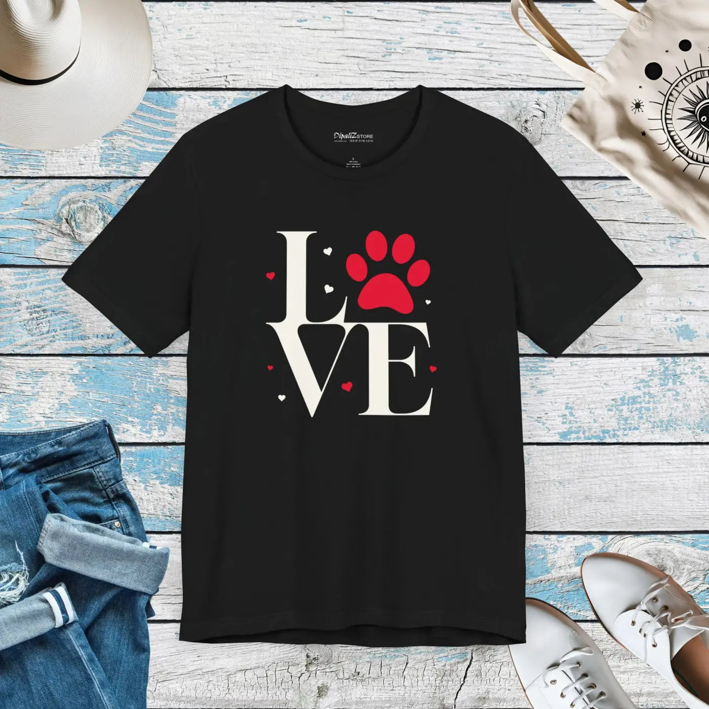 Love Paws Unisex Jersey Tee - Dog Lover Comfort - DipaliZ