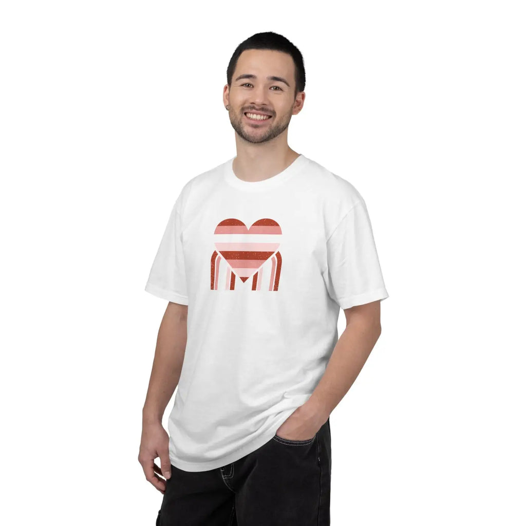 Love Pie Graphic Tee - Vintage Retro Heart Design - DipaliZ