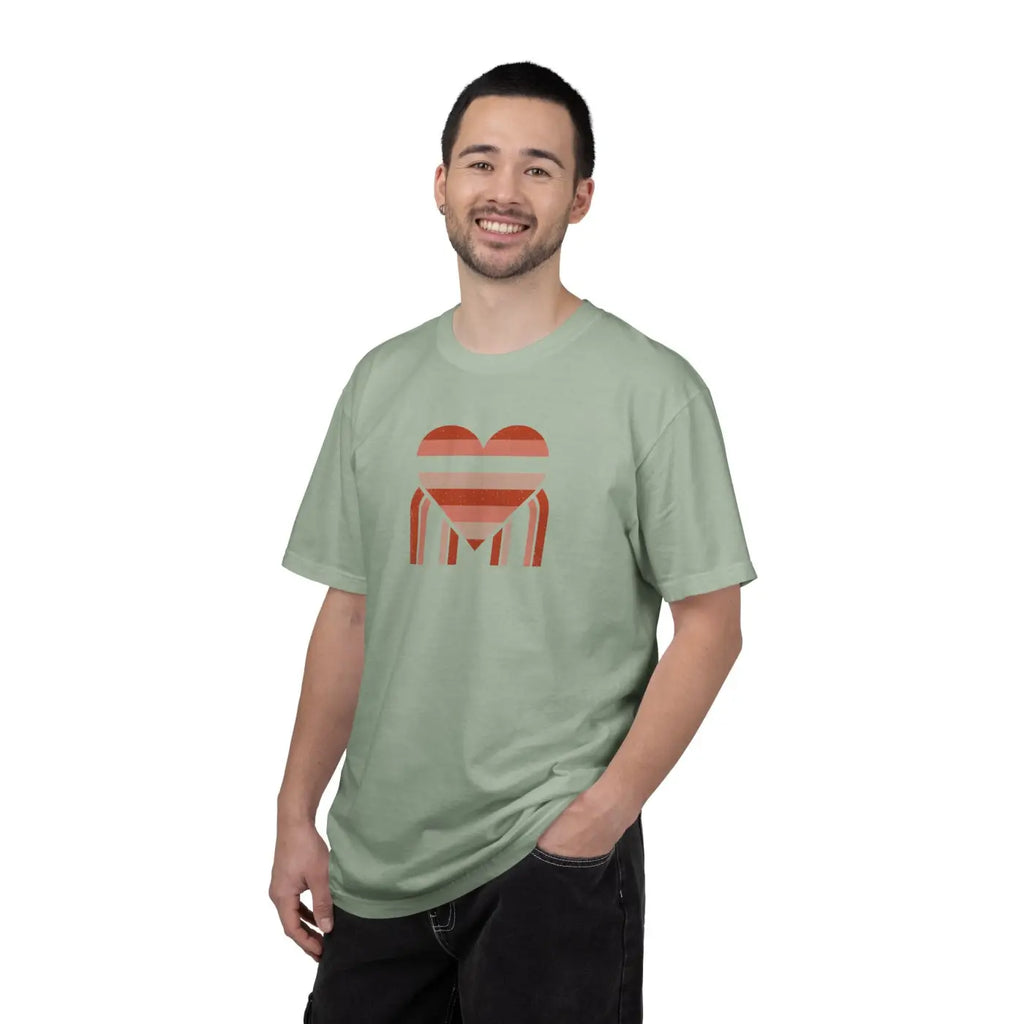 Love Pie Graphic Tee - Vintage Retro Heart Design - DipaliZ