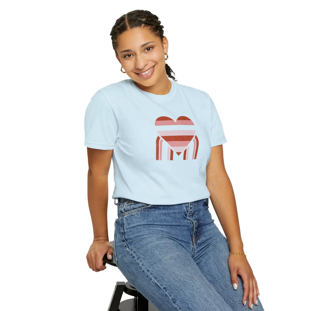 Love Pie Graphic Tee - Vintage Retro Heart Design - DipaliZ