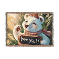 Snuggly Polar Bear Woven Blanket - Cozy Home Decor - DipaliZ