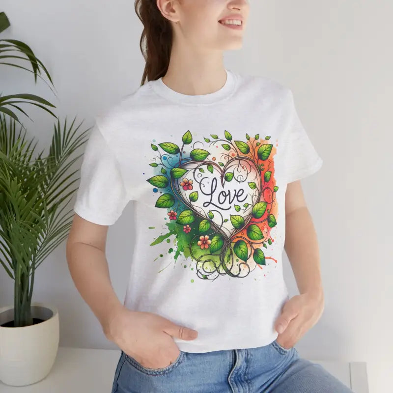 Heart and Flowers Tee - Unisex Jersey Short Sleeve - DipaliZ