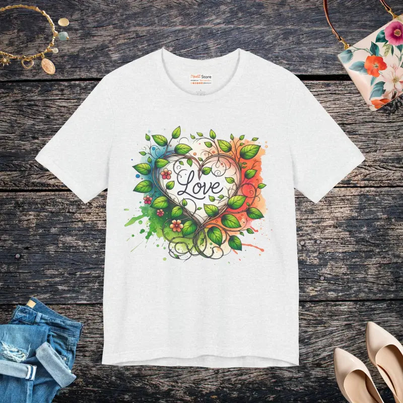 Heart and Flowers Tee - Unisex Jersey Short Sleeve - DipaliZ