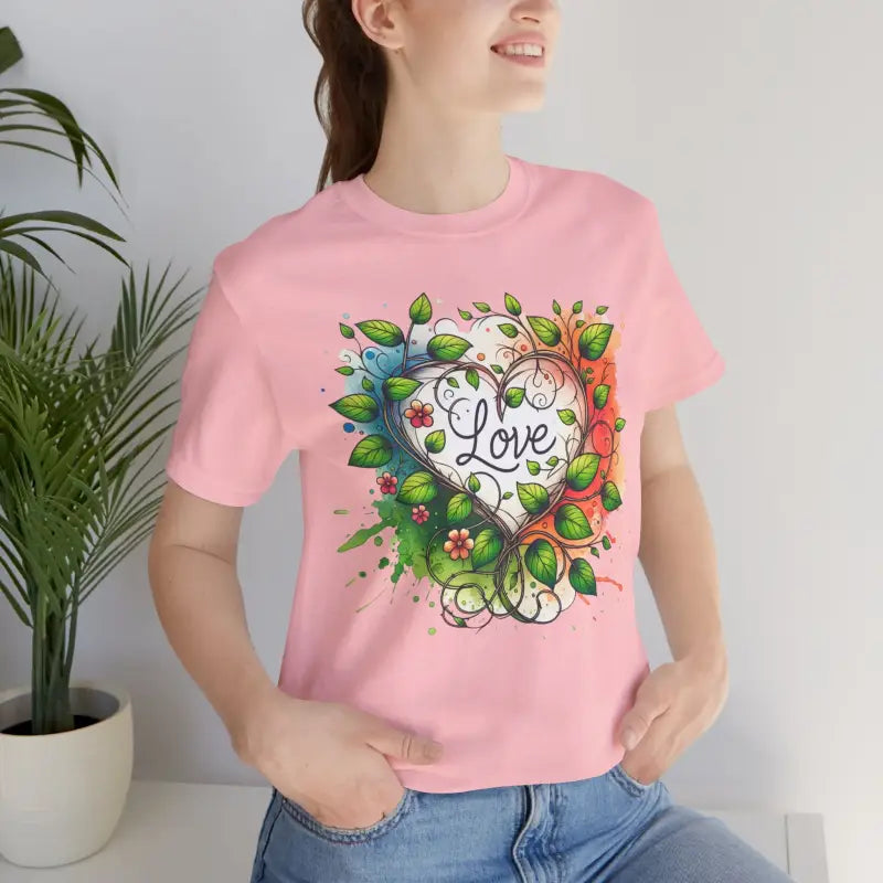 Heart and Flowers Tee - Unisex Jersey Short Sleeve - DipaliZ