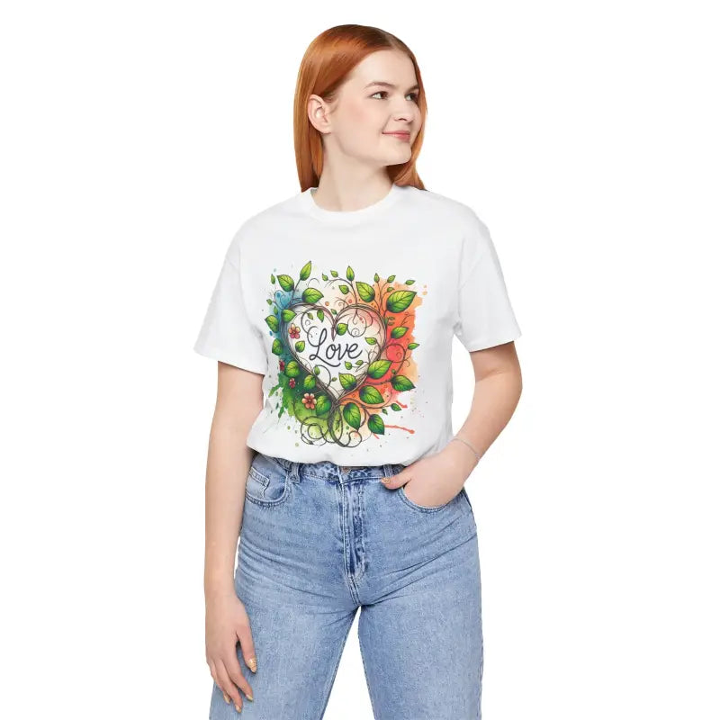 Heart and Flowers Tee - Unisex Jersey Short Sleeve - DipaliZ