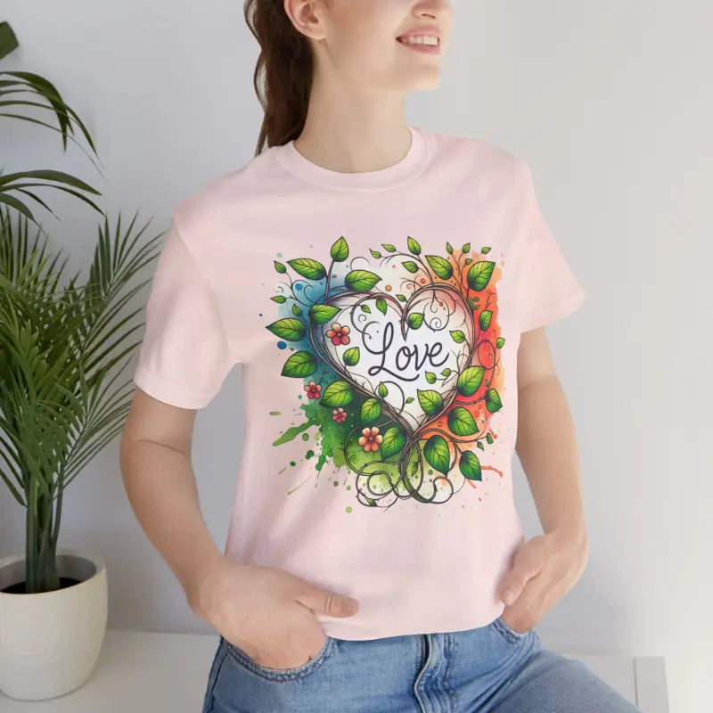 Heart and Flowers Tee - Unisex Jersey Short Sleeve - DipaliZ