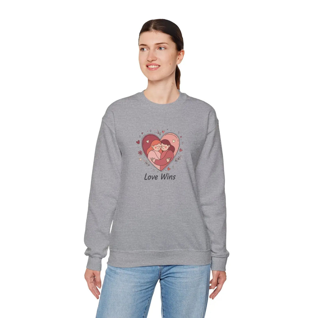 Love Wins Sweatshirt Heart Embrace Pride Crewneck - DipaliZ