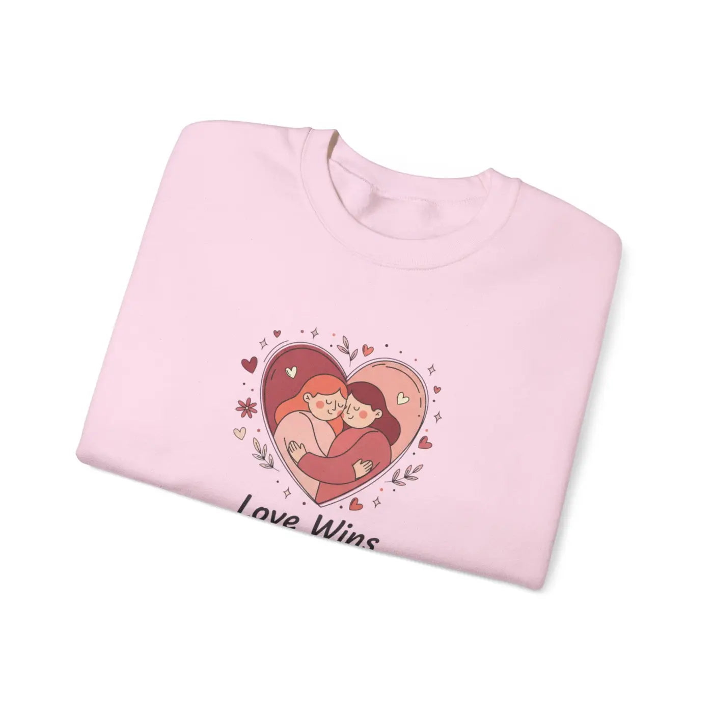 Love Wins Sweatshirt Heart Embrace Pride Crewneck - DipaliZ