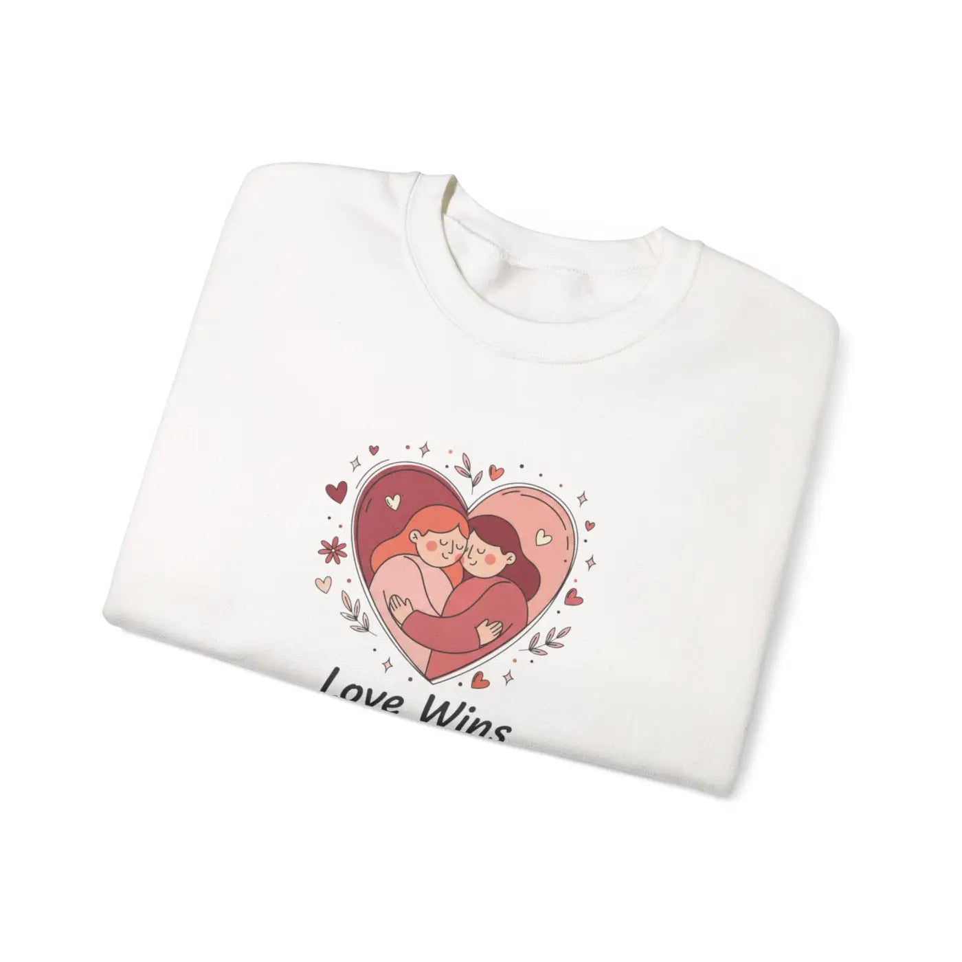 Love Wins Sweatshirt Heart Embrace Pride Crewneck - DipaliZ