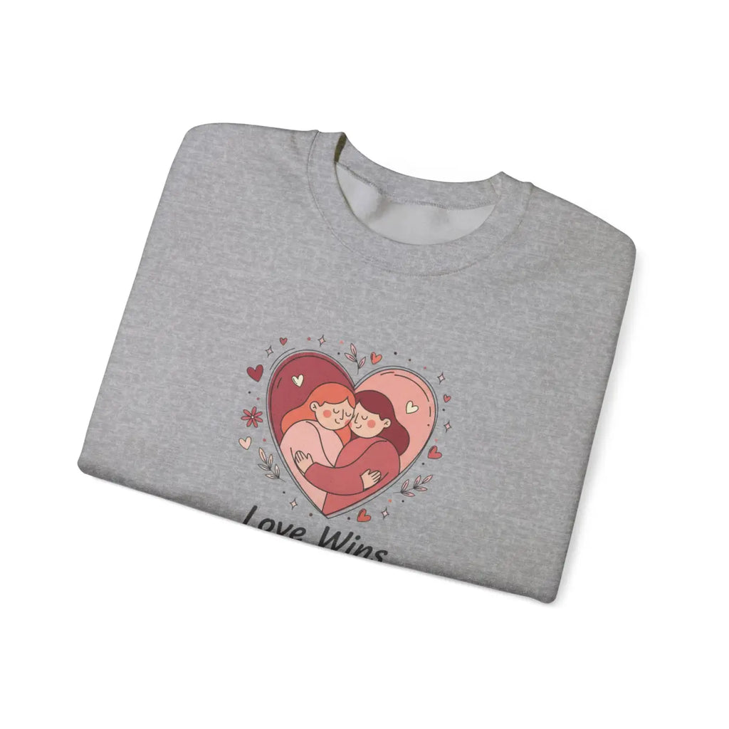 Love Wins Sweatshirt Heart Embrace Pride Crewneck - DipaliZ