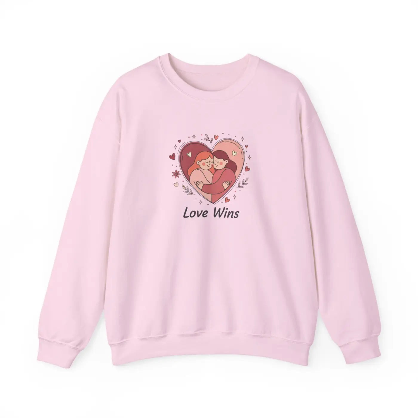 Love Wins Sweatshirt Heart Embrace Pride Crewneck - DipaliZ