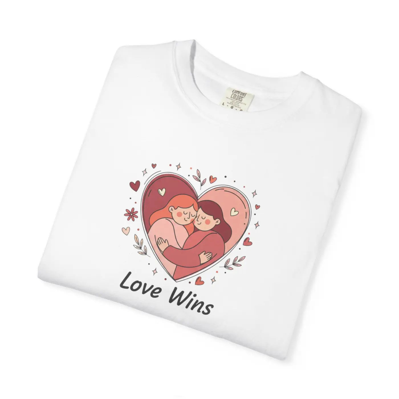 Love Wins Couple Graphic Tee - Heart Unity Design - DipaliZ