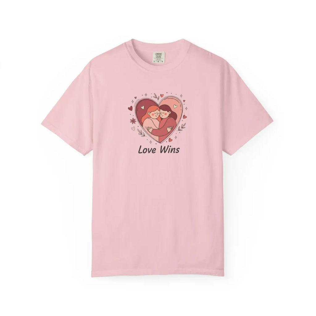 Love Wins Couple Graphic Tee - Heart Unity Design - DipaliZ