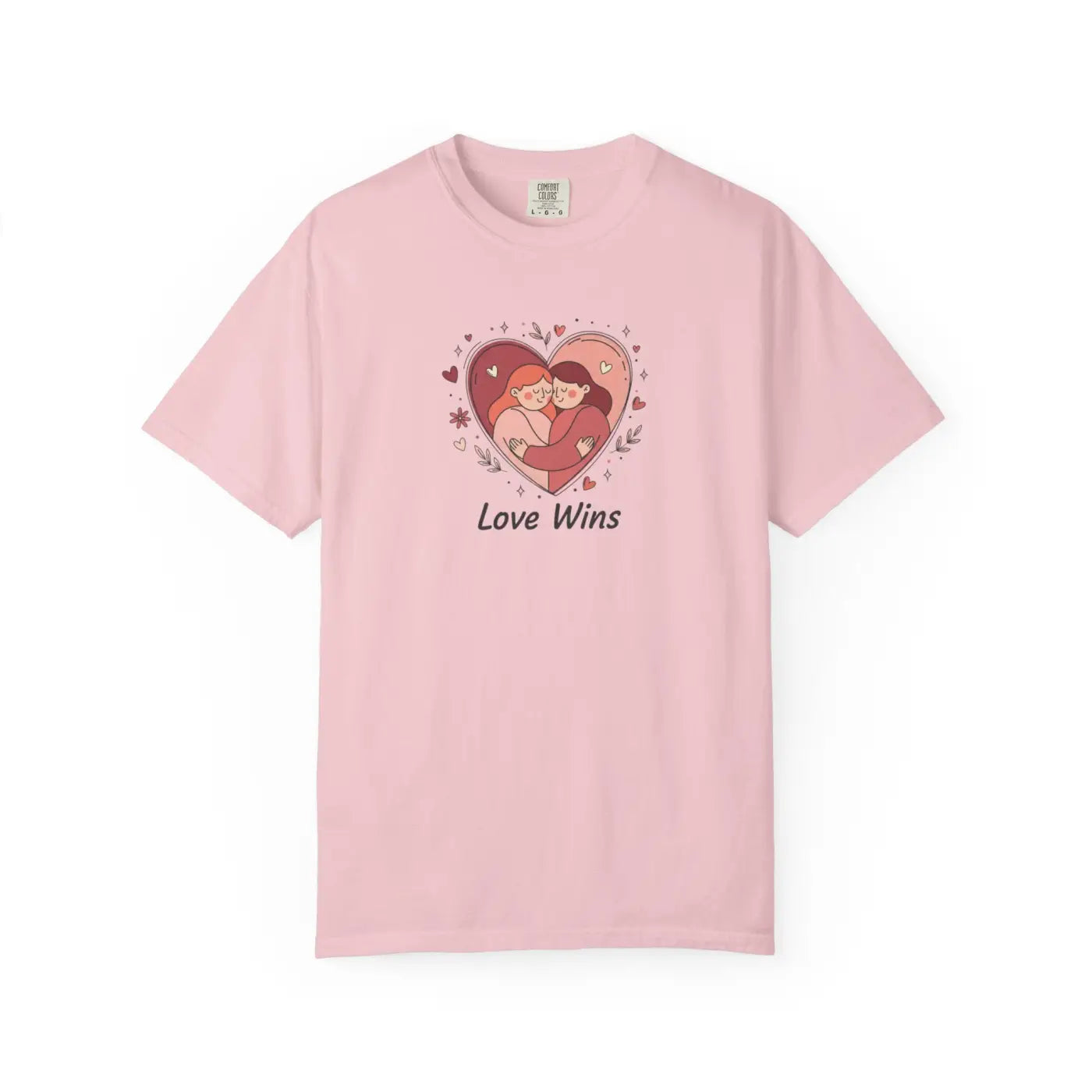 Love Wins Couple Graphic Tee - Heart Unity Design - DipaliZ