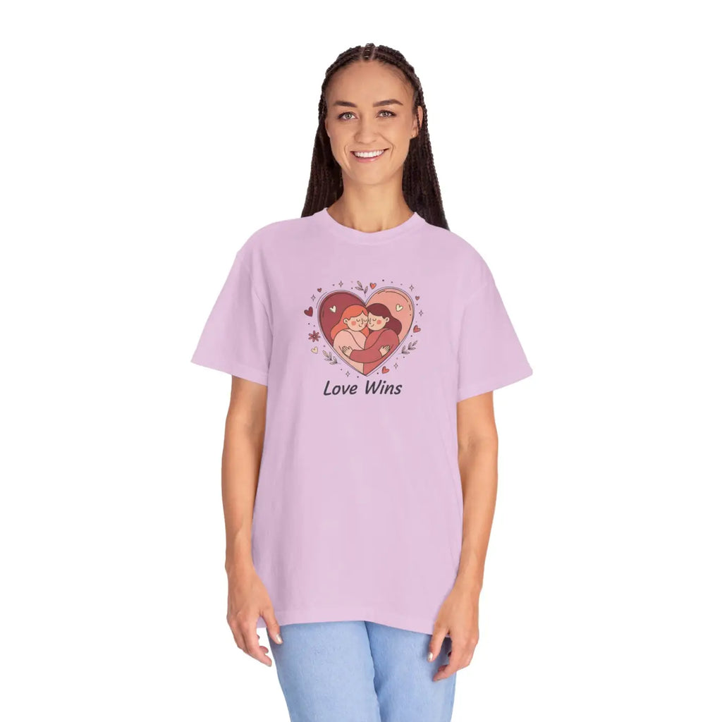 Love Wins Couple Graphic Tee - Heart Unity Design - DipaliZ