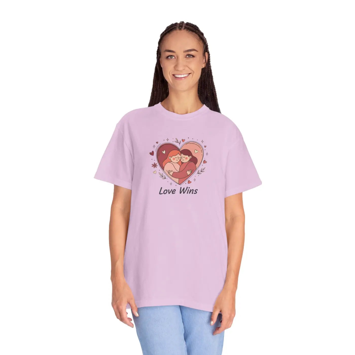 Love Wins Couple Graphic Tee - Heart Unity Design - DipaliZ
