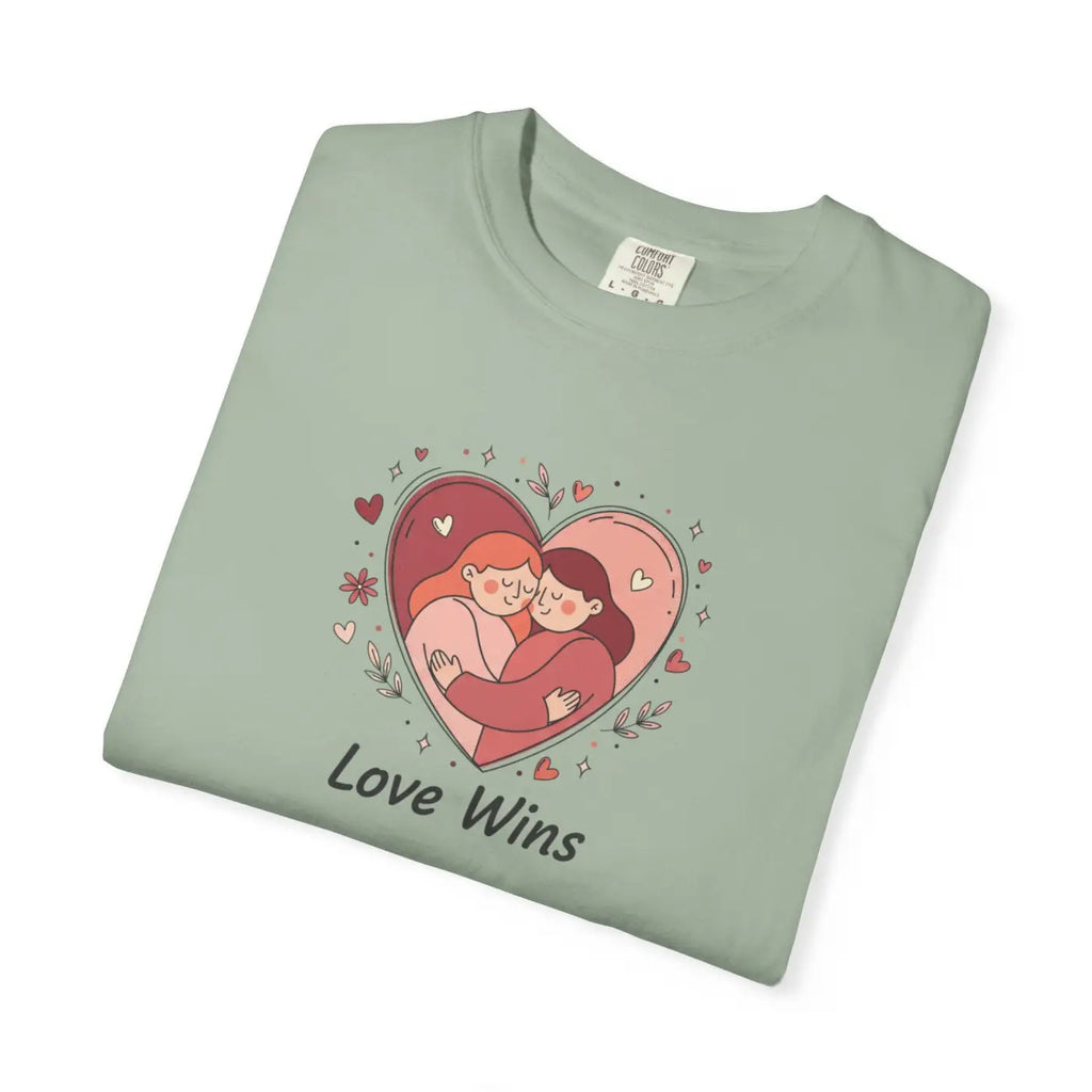 Love Wins Couple Graphic Tee - Heart Unity Design - DipaliZ