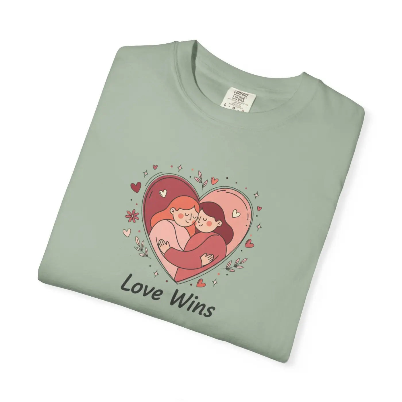 Love Wins Couple Graphic Tee - Heart Unity Design - DipaliZ