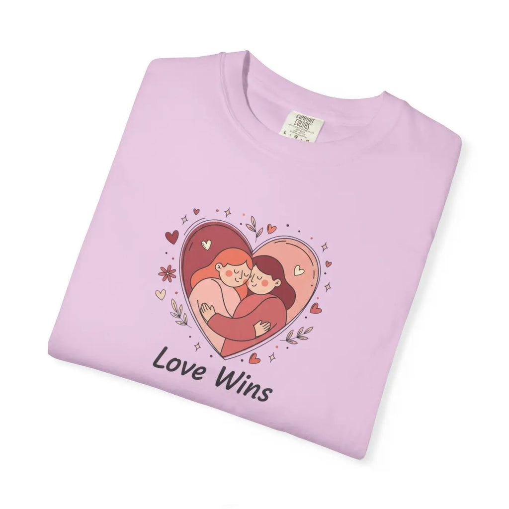 Love Wins Couple Graphic Tee - Heart Unity Design - DipaliZ