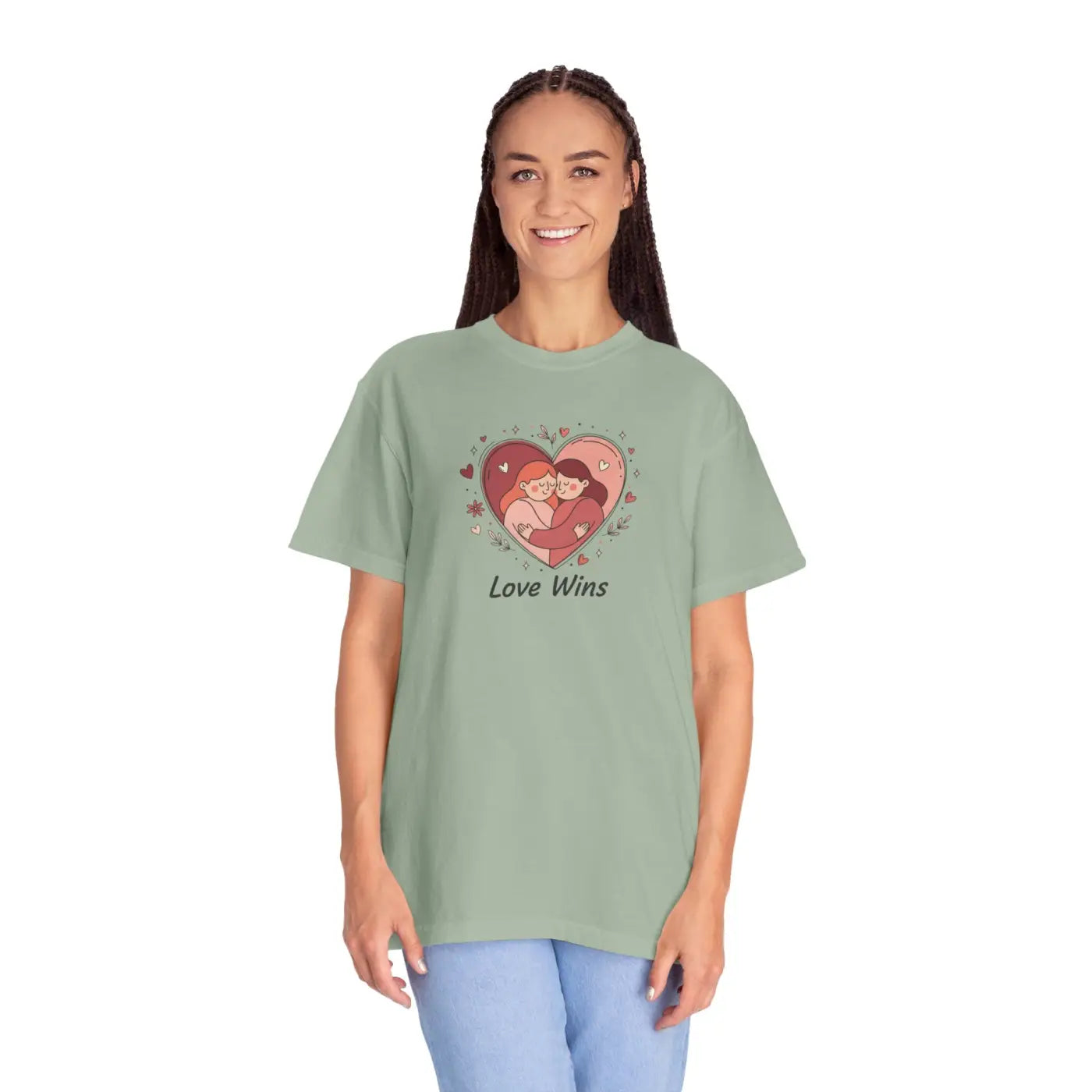 Love Wins Couple Graphic Tee - Heart Unity Design - DipaliZ