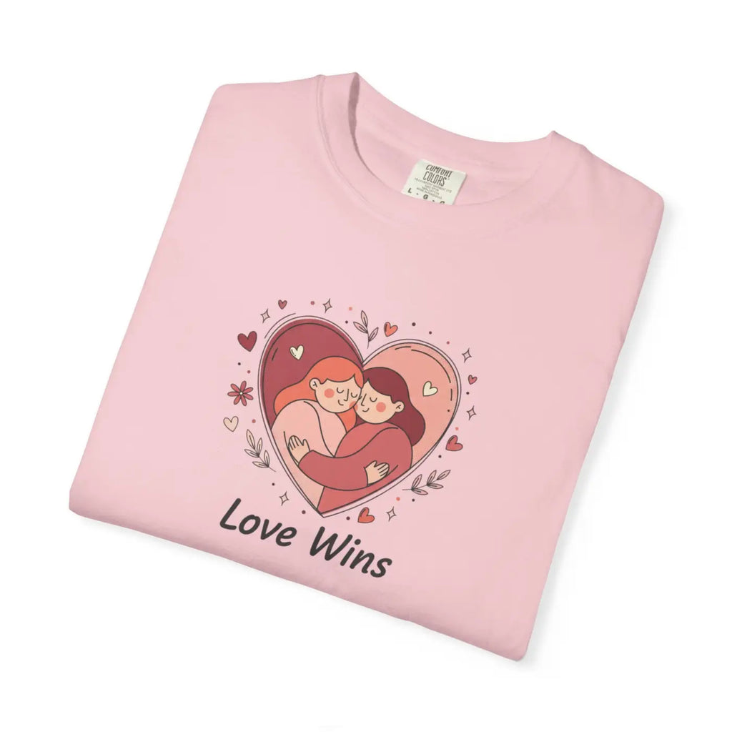 Love Wins Couple Graphic Tee - Heart Unity Design - DipaliZ