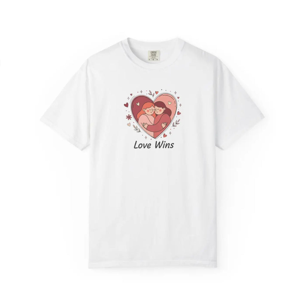 Love Wins Couple Graphic Tee - Heart Unity Design - DipaliZ