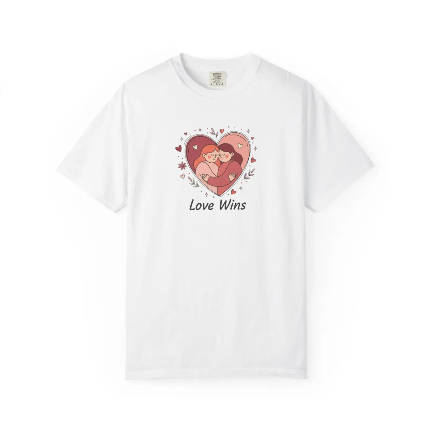 Love Wins Couple Graphic Tee - Heart Unity Design - DipaliZ