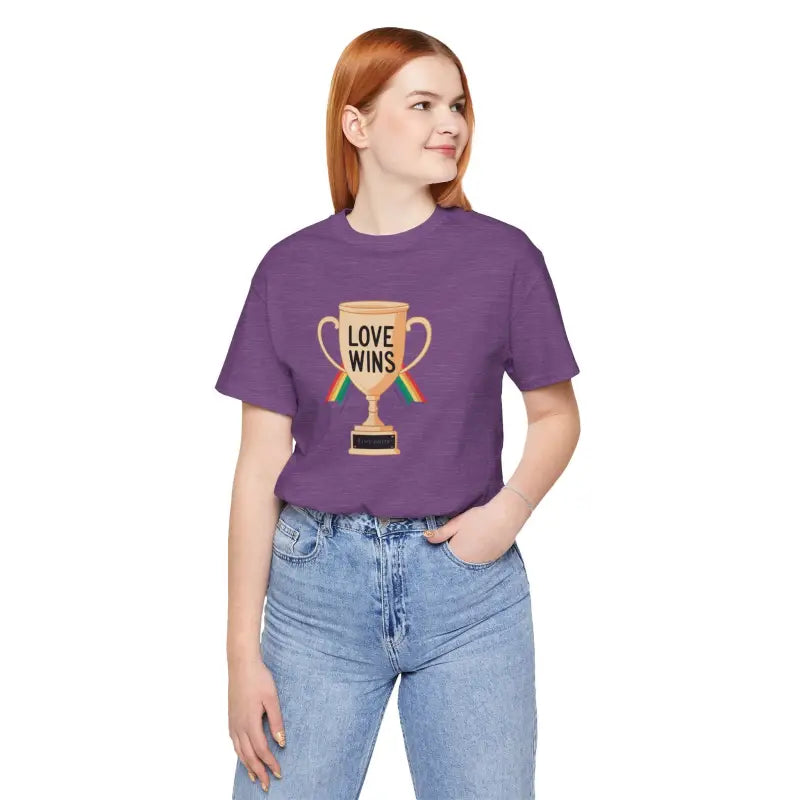 Love Wins Unisex Jersey Tee - High-Quality Print Comfort - DipaliZ