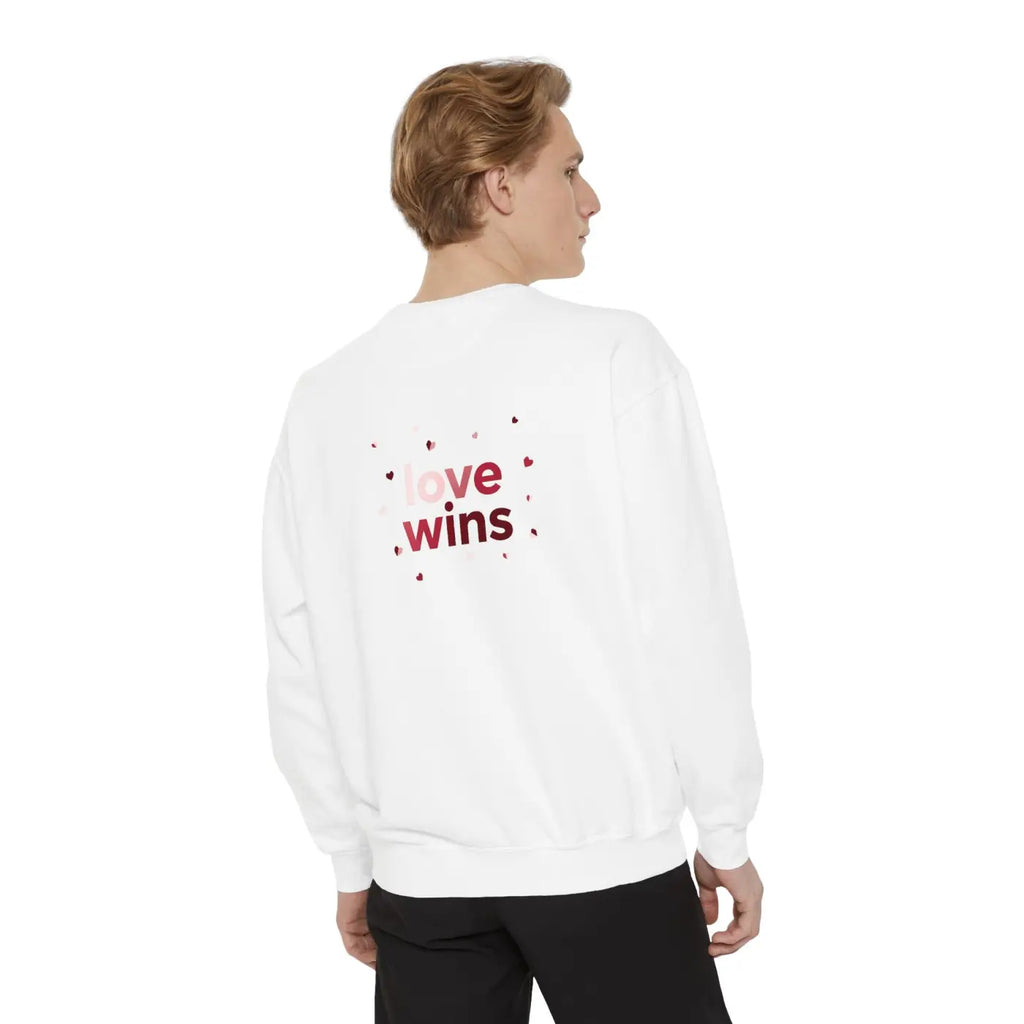 Love Wins Sweatshirt - Cozy White Crewneck - DipaliZ