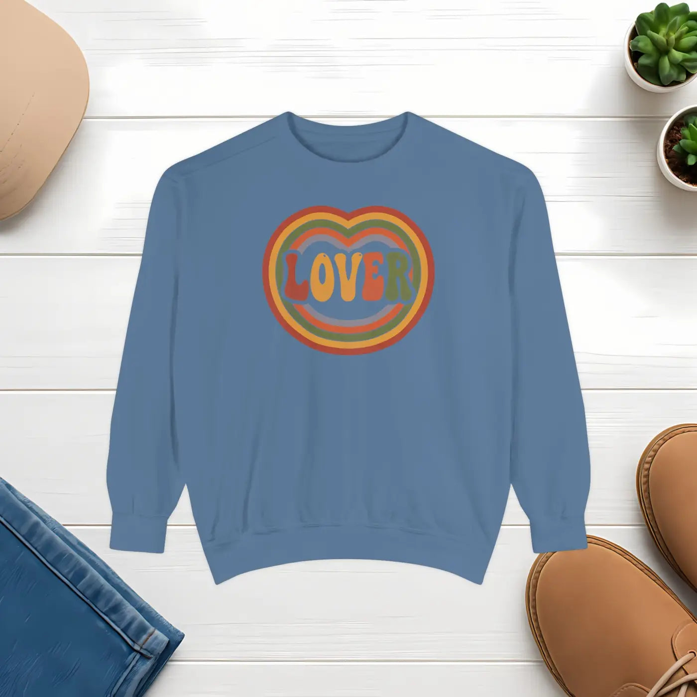 Lover Heart Sweatshirt - Retro 70s Vibes - DipaliZ