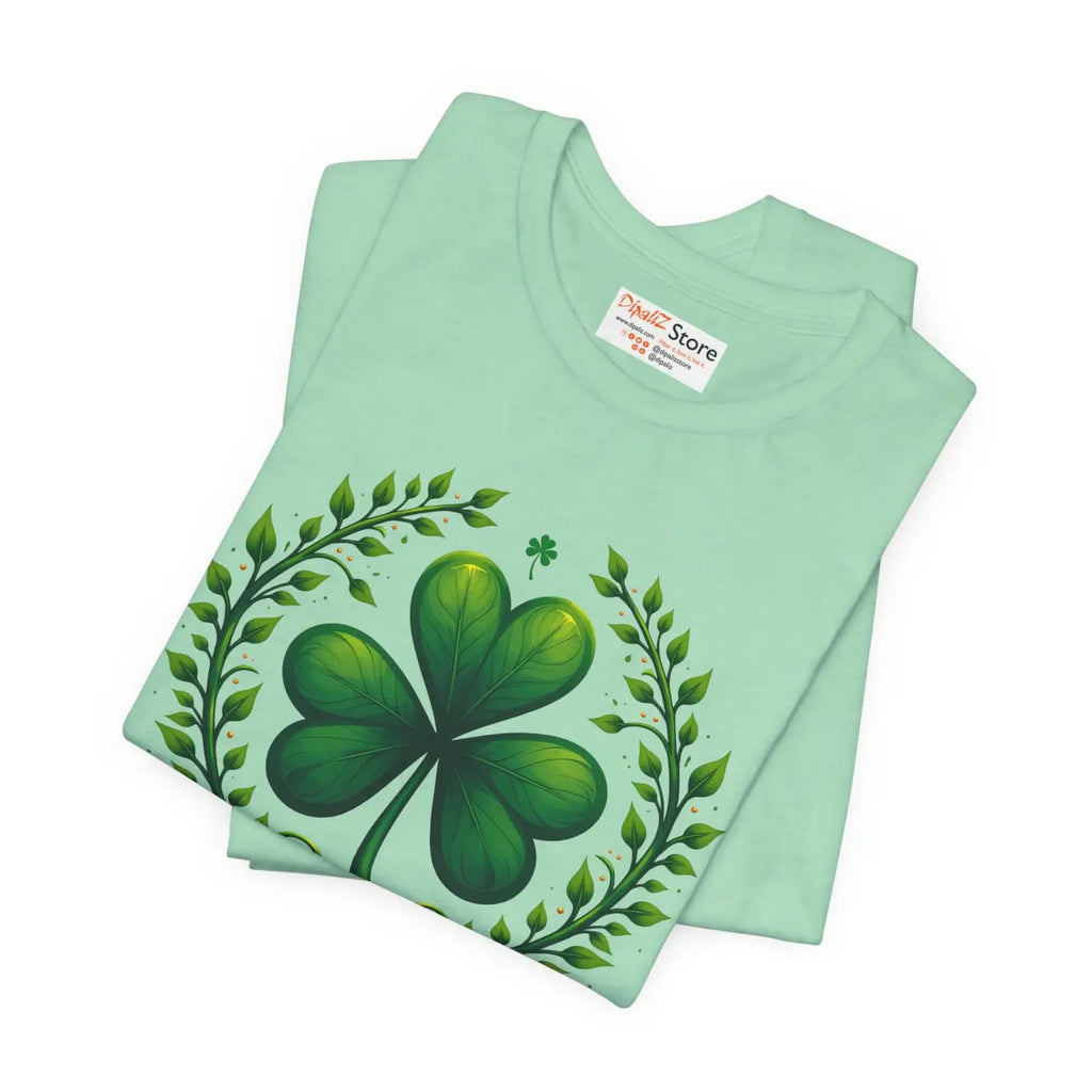 Irish Clover Short Sleeve Tee - Shamrock Print - DipaliZ