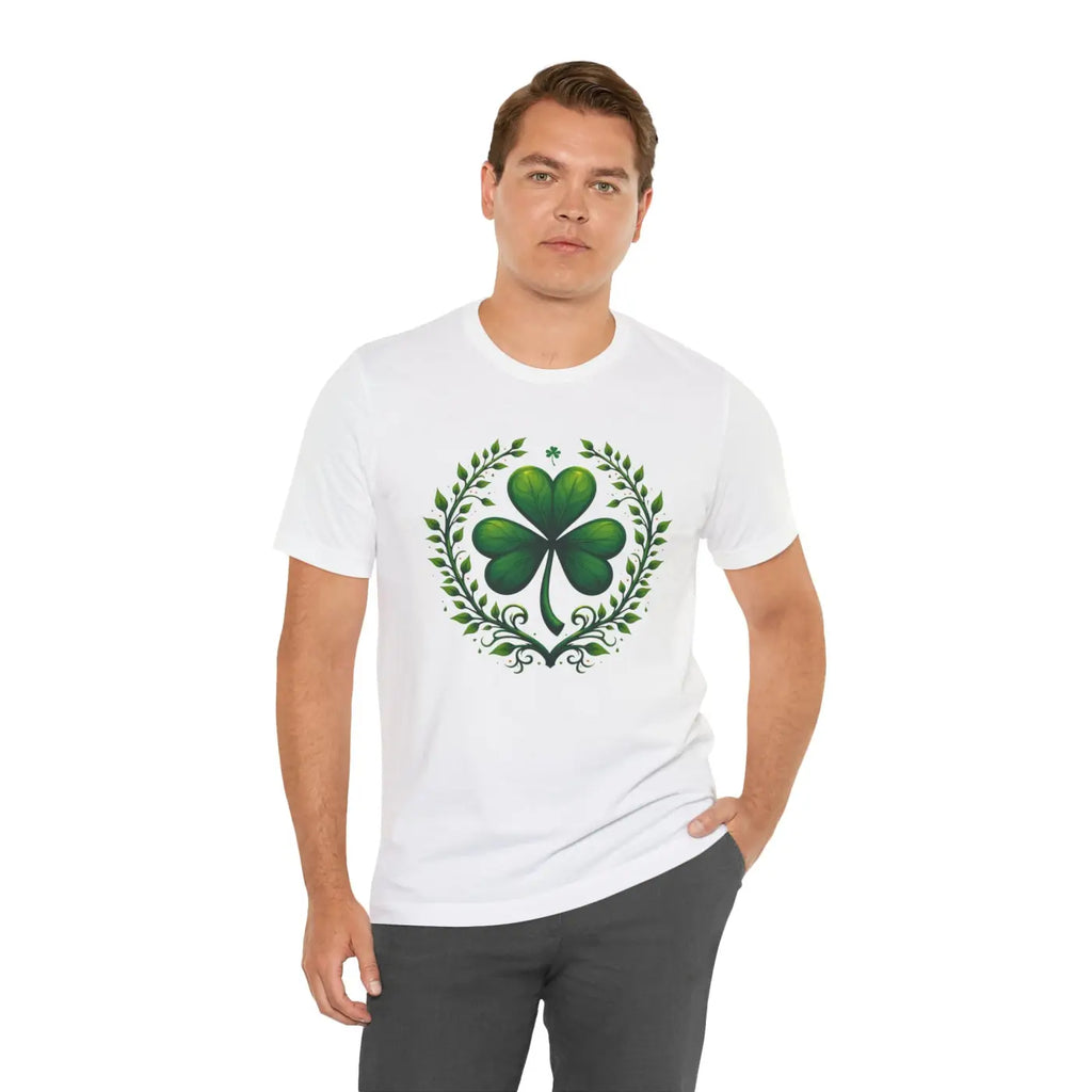 Irish Clover Short Sleeve Tee - Shamrock Print - DipaliZ