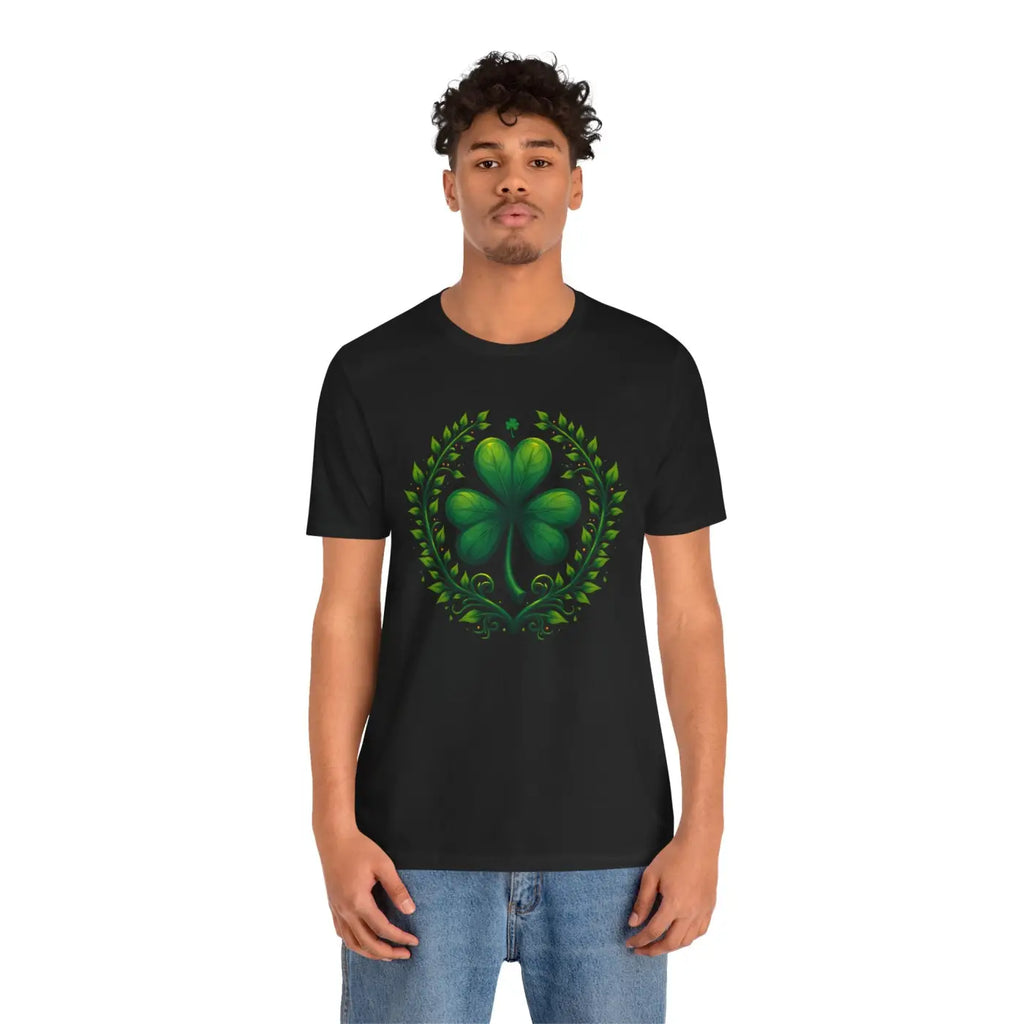 Irish Clover Short Sleeve Tee - Shamrock Print - DipaliZ