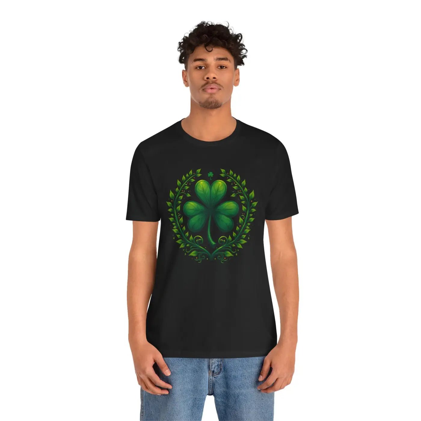 Irish Clover Short Sleeve Tee - Shamrock Print - DipaliZ