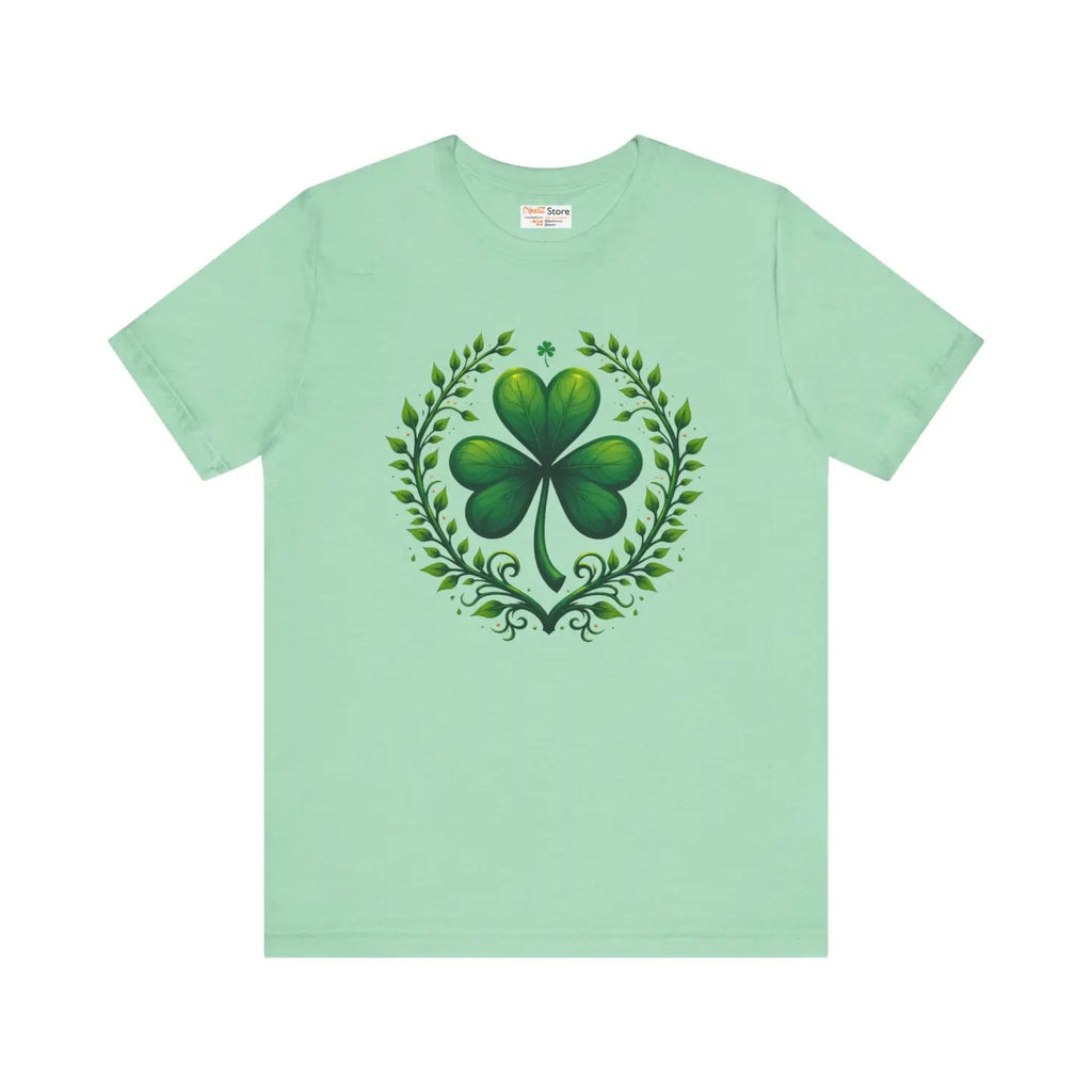 Irish Clover Short Sleeve Tee - Shamrock Print - DipaliZ