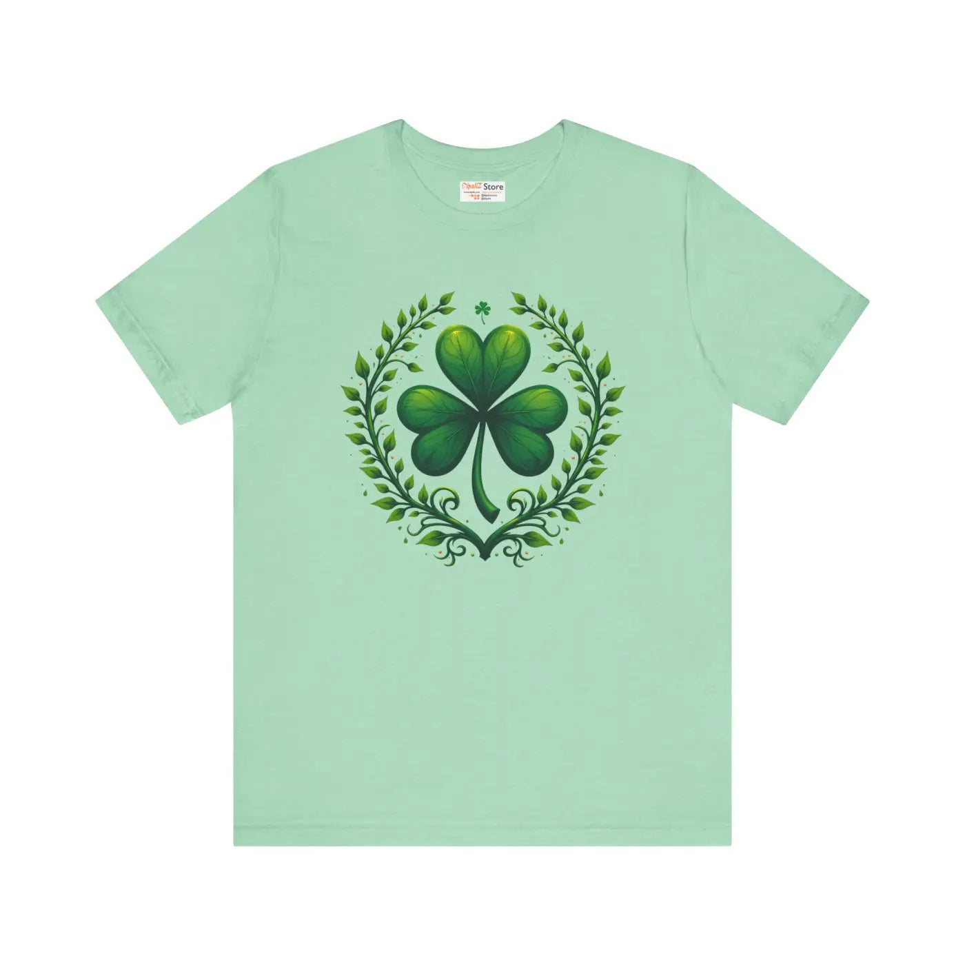 Irish Clover Short Sleeve Tee - Shamrock Print - DipaliZ
