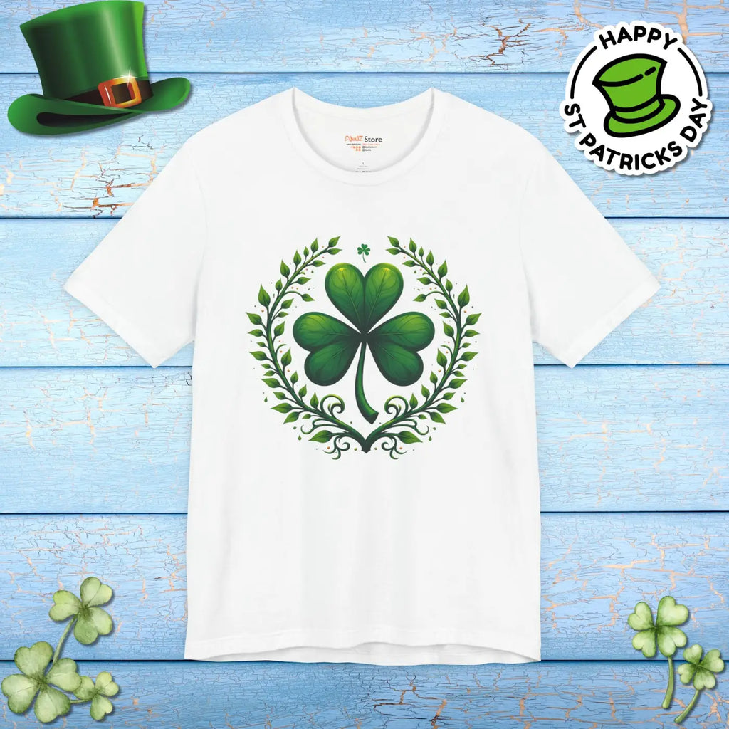 Irish Clover Short Sleeve Tee - Shamrock Print - DipaliZ